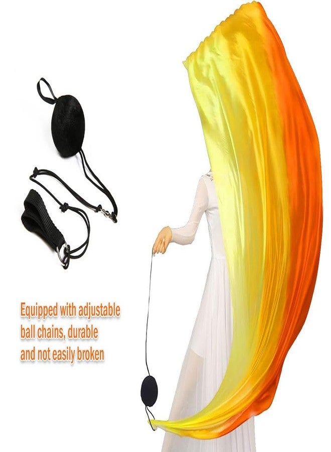 Hitopin 2 Sets Belly-Dance Colorful Veil Poi Silk Poi Throwing Ball Throwing Balls Scarf Poi-Streamer with Poi Balls Belly Dance Ball for Belly Dance Performance, for Parties Dances Performances - Image 3